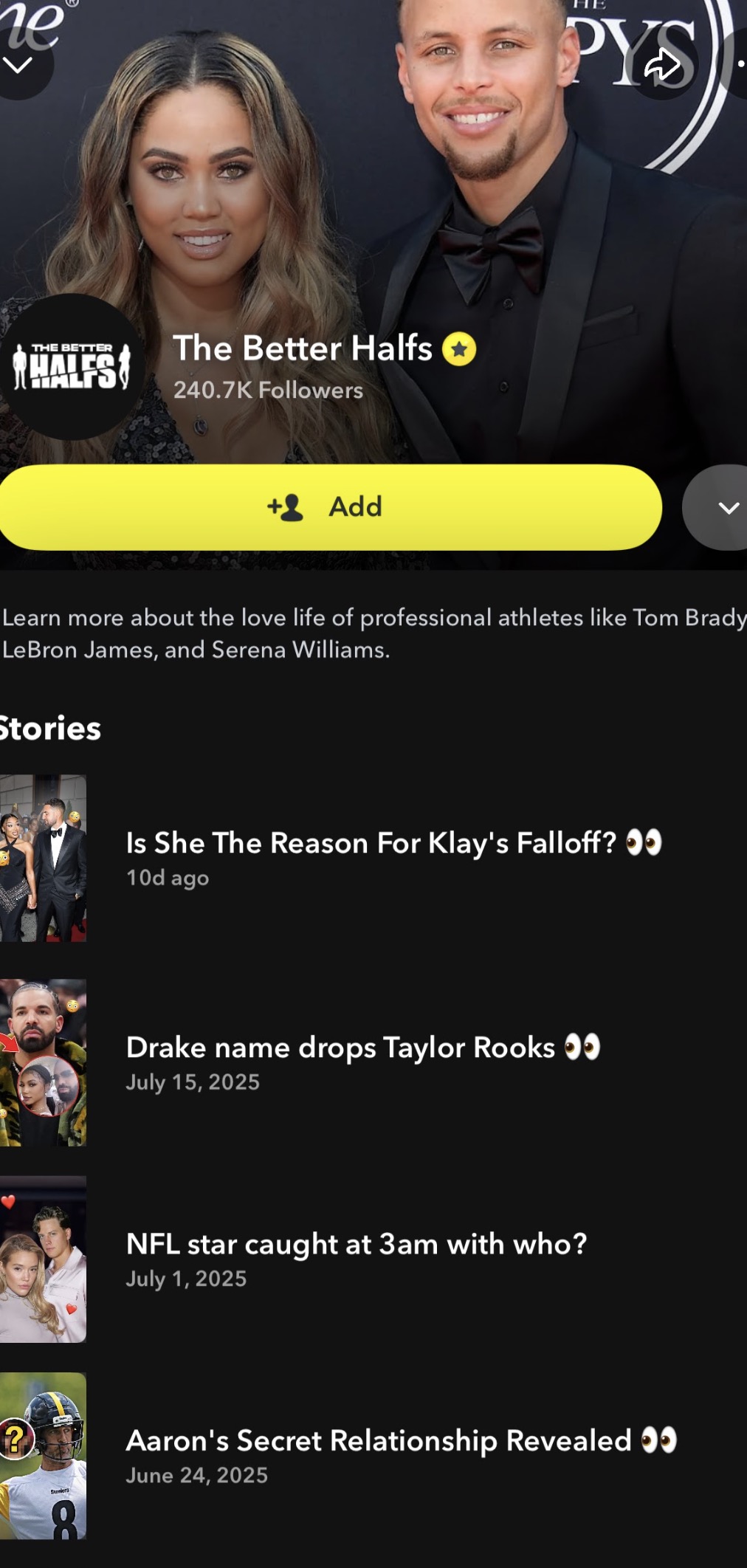 The Better Halves Snapchat show with 240.7K followers